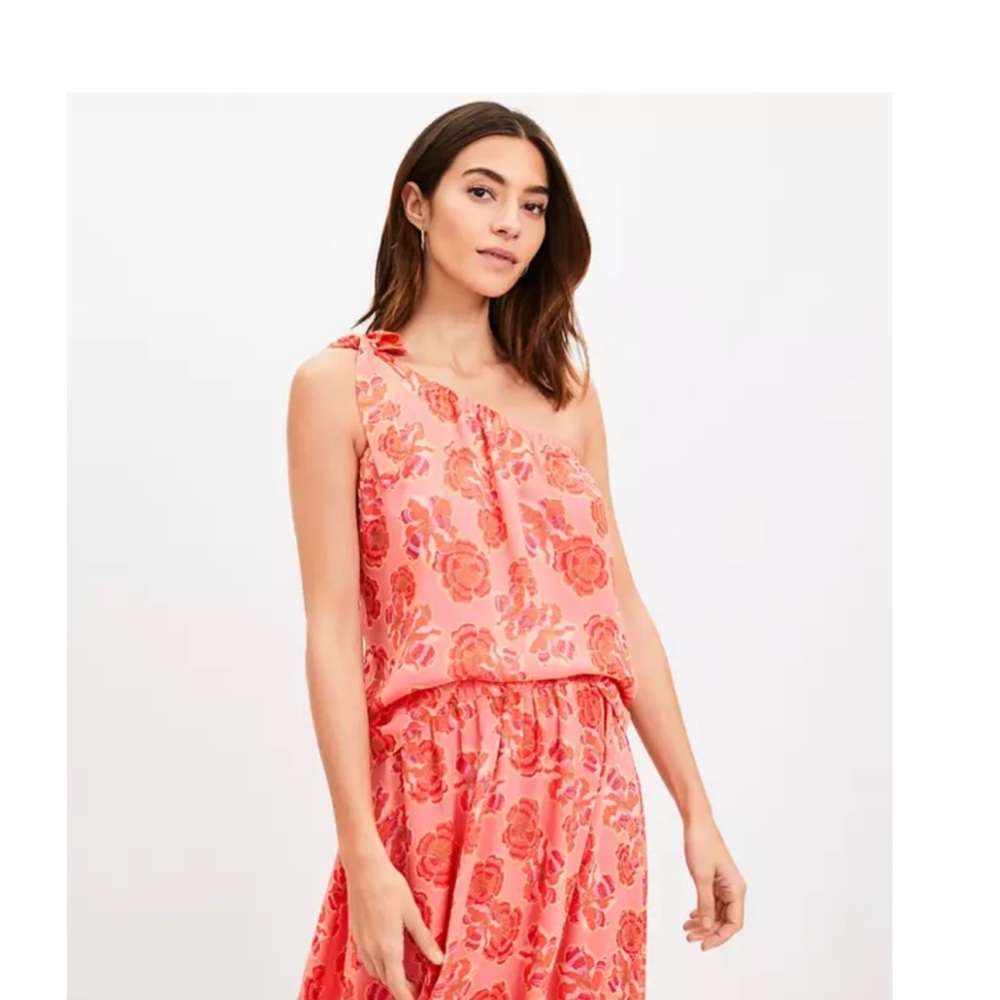 LOFT Fresh Guava Floral Tie-Strap Tank